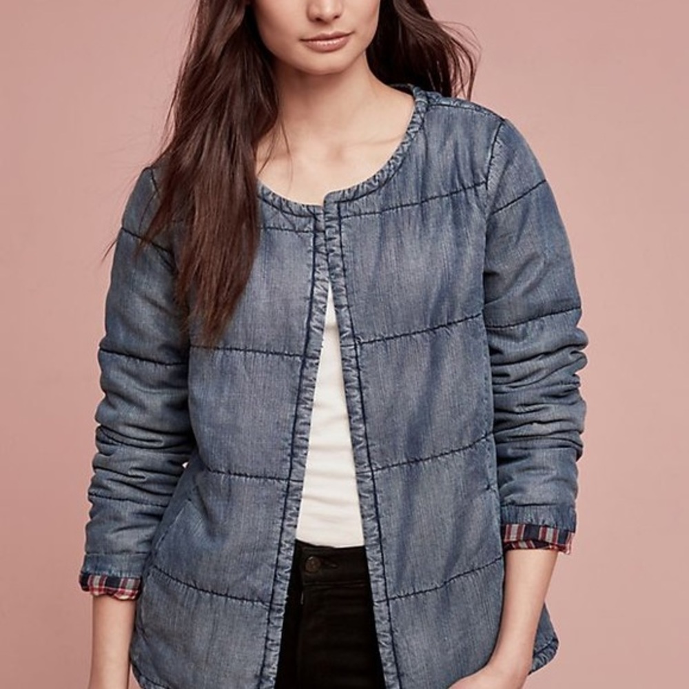 Anthropologie Cloth & Stone Car Coat‎ Quilted Sz Small